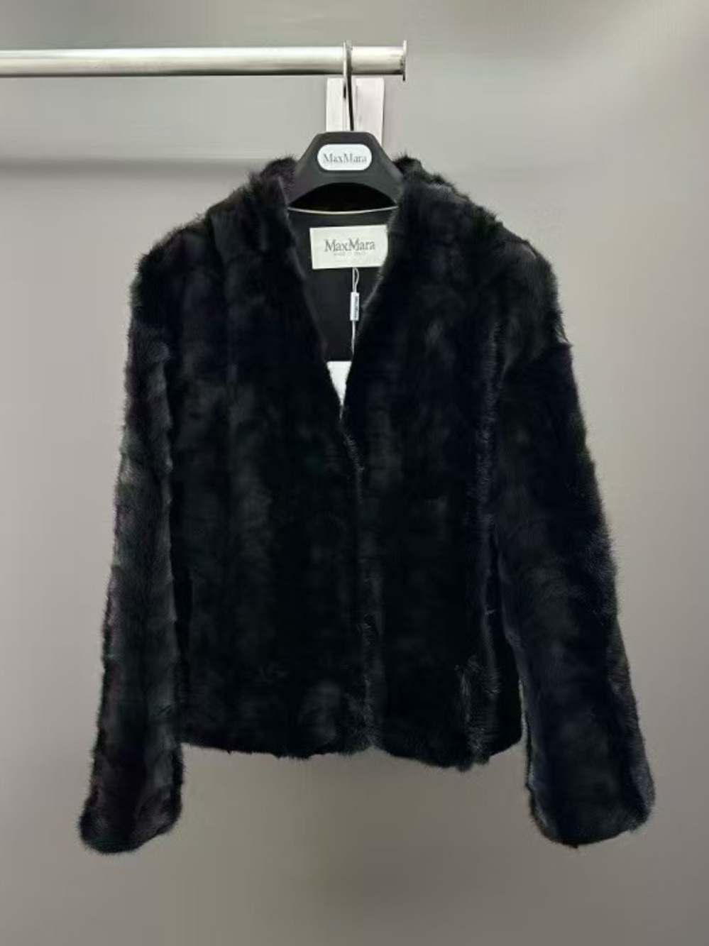 MaxMara Black Plush Teddy Jacket